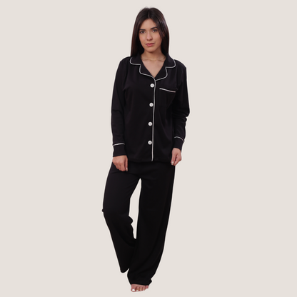 Set de Pijama Inés Negro – Silueta Perfecta para Máxima Libertad