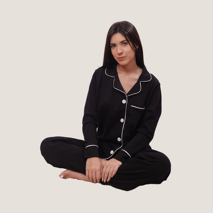 Set de Pijama Inés Negro – Silueta Perfecta para Máxima Libertad